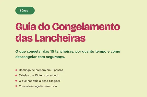 Capa do bônus Guia do Congelamento das Lancheiras